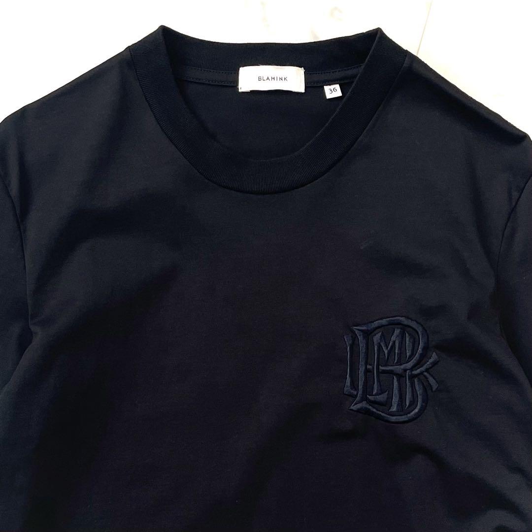 新品同様 ブラミンク 23SS PRE コットン 刺繍Tシャツ 半袖 エンブレム