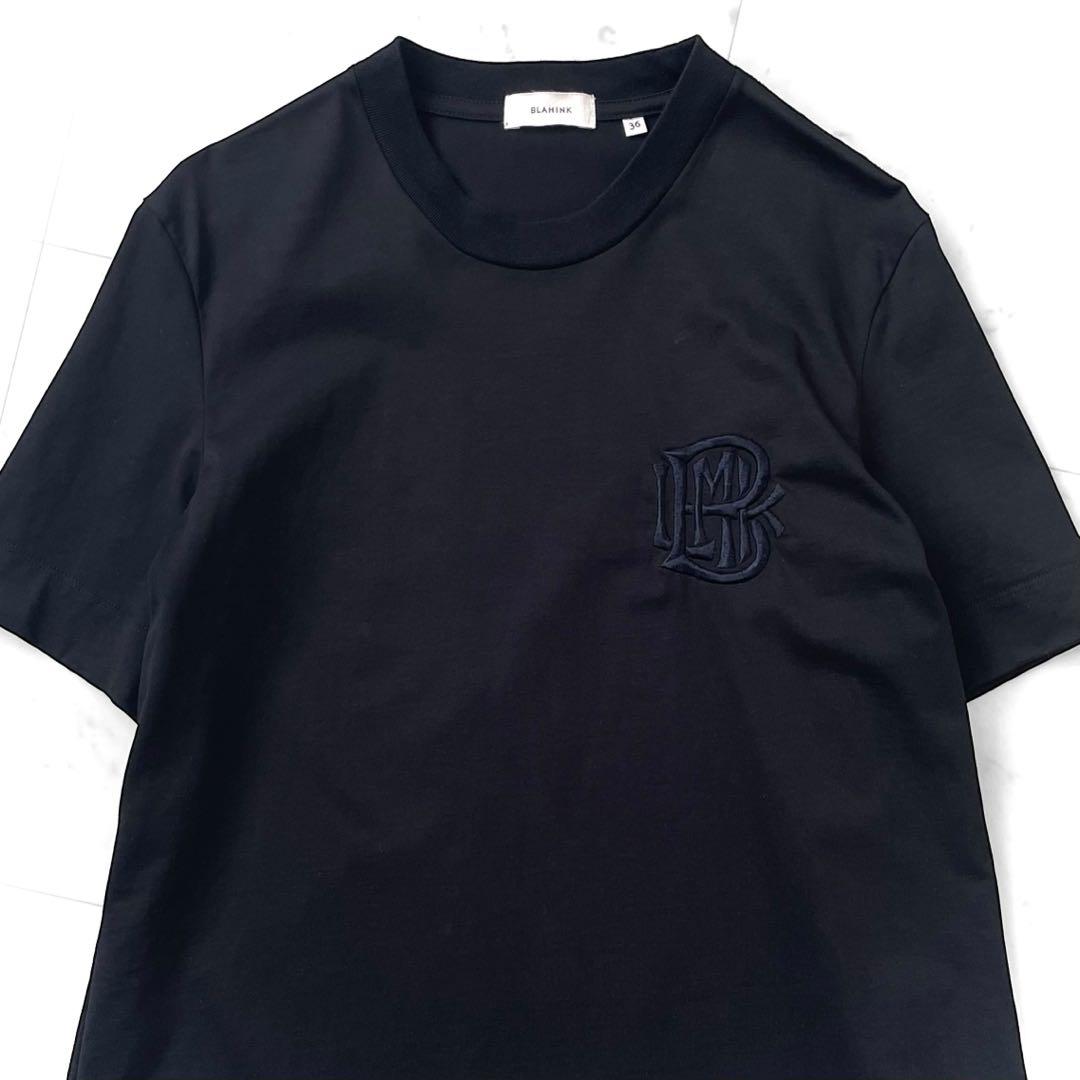 新品同様 ブラミンク 23SS PRE コットン 刺繍Tシャツ 半袖 エンブレム
