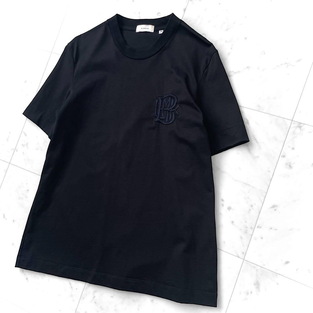 新品同様 ブラミンク 23SS PRE コットン 刺繍Tシャツ 半袖 エンブレム