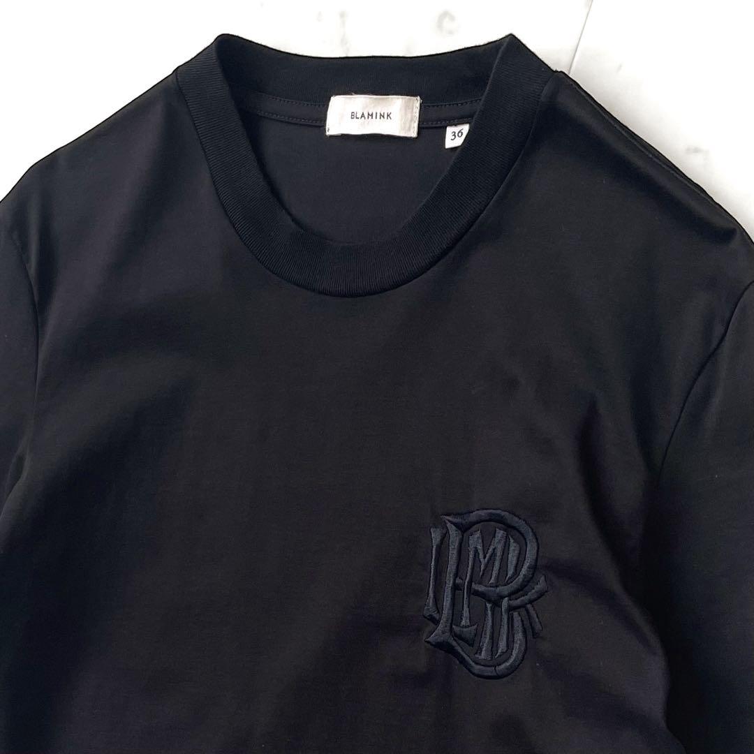 新品同様 ブラミンク 23SS PRE コットン 刺繍Tシャツ 半袖 エンブレム