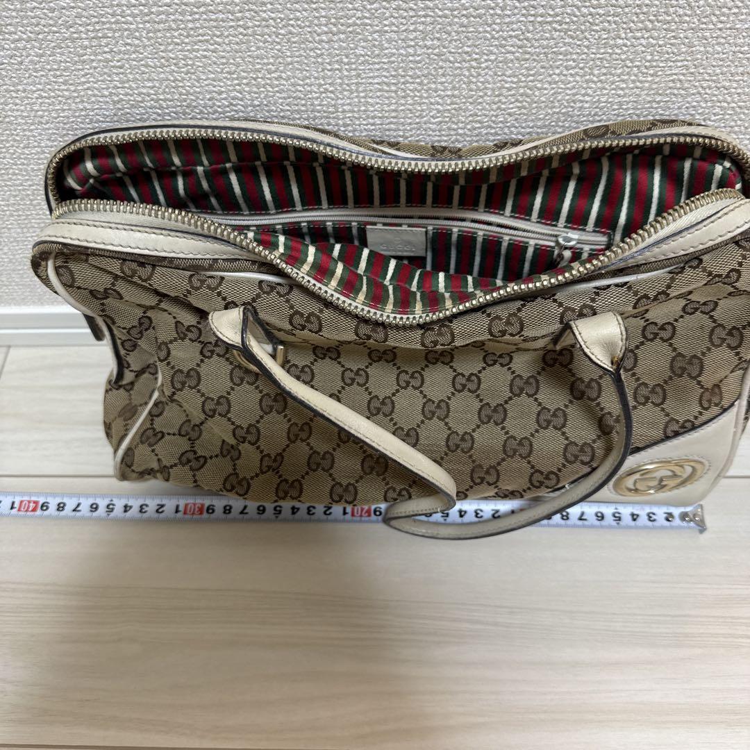 GUCCI GGパターン トートバッグ ベージュ/ホワイト