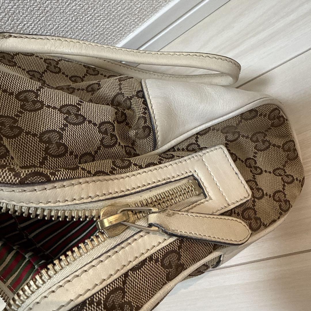 GUCCI GGパターン トートバッグ ベージュ/ホワイト