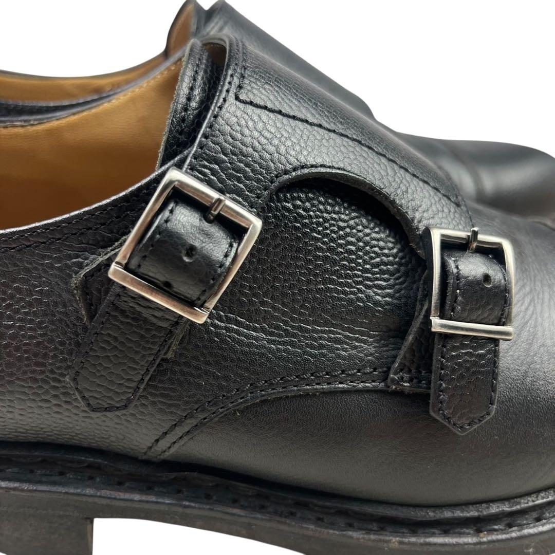 希少 美品 パラブーツ ダブルモンクPOE ビームスエフ別注 シボ革 ブラック 希少 美品 パラブーツ ダブルモンクPOE ビームスエフ別注 シボ革 ブラック