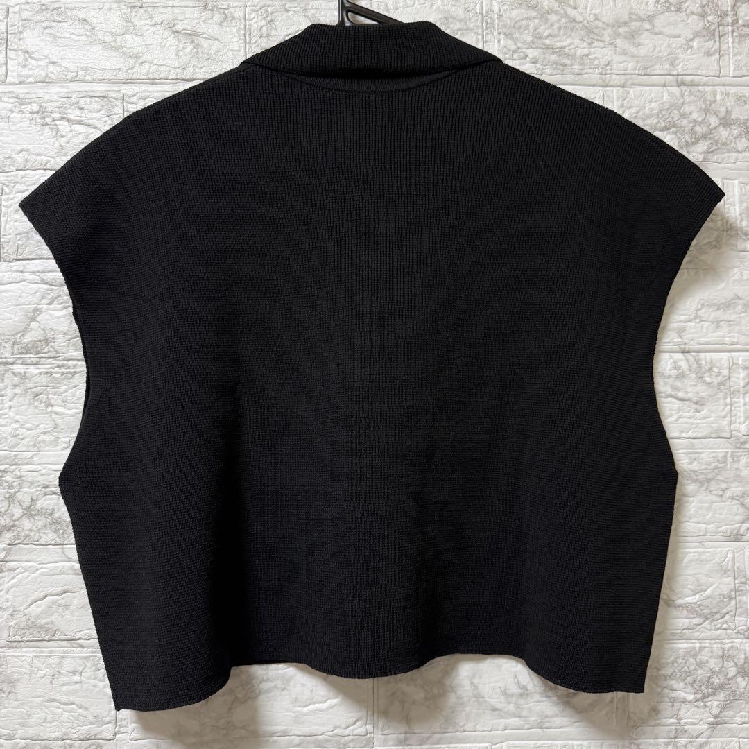 【美品】ADAM ET ROPE’ 　ニットポロTEE ブラック　カットソー