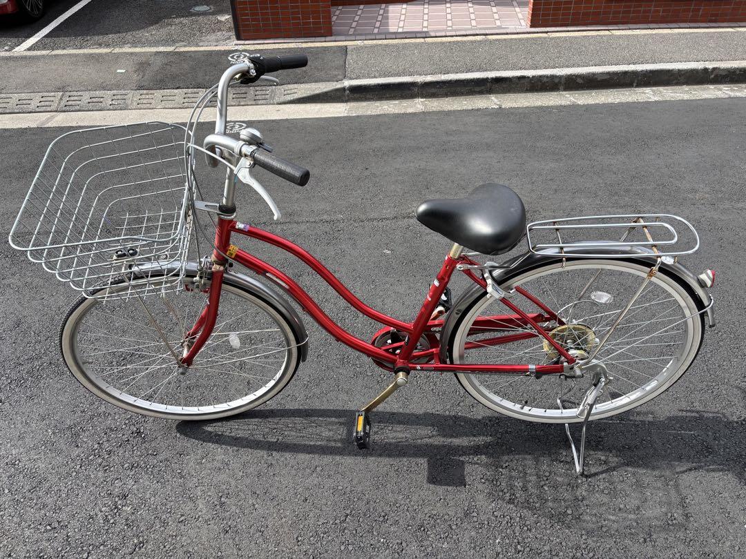 【埼玉浦和での引き取り歓迎】ママチャリ　シティサイクル　レッド
