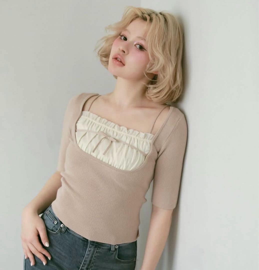 ANDMARY アンドマリー Mew frill tops Beige 正規品 - メルカリ