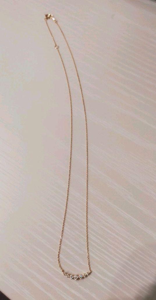 4°c K18 イエローゴールド ラインネックレス
