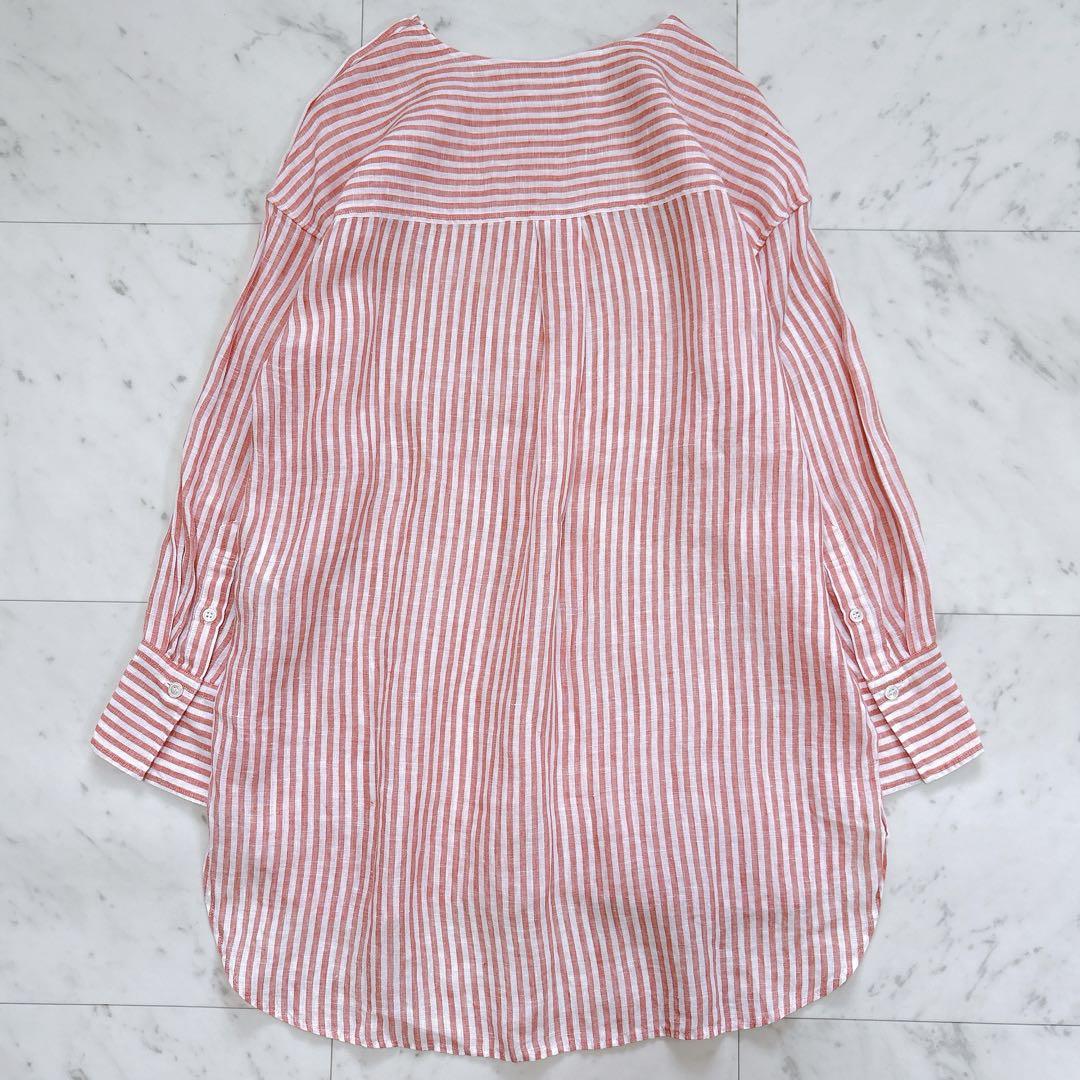 美品♪23区　LIBECO クルーネックシャツテール ブラウス　リネン　ゆったり