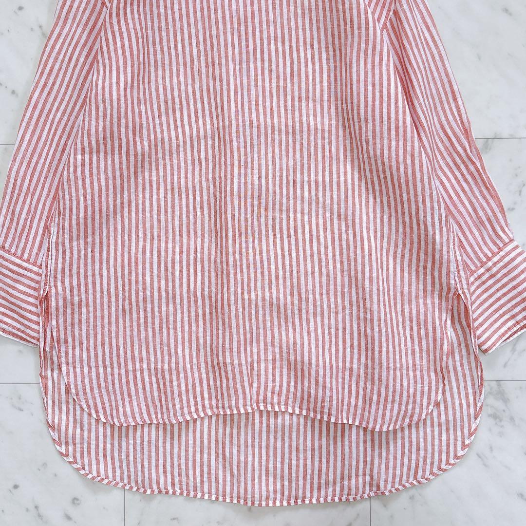 美品♪23区　LIBECO クルーネックシャツテール ブラウス　リネン　ゆったり