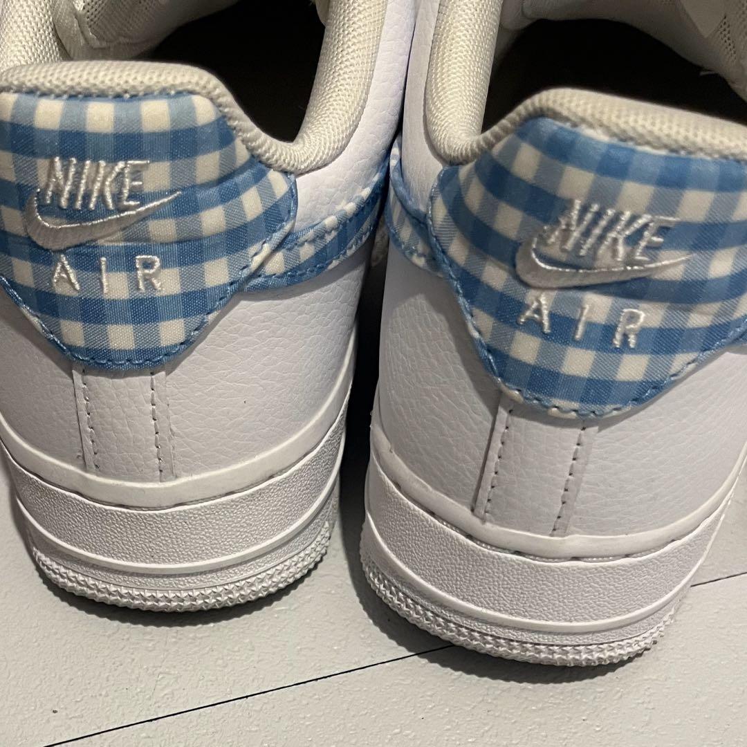 NIKE AIR ギンガムチェックブルー スニーカー