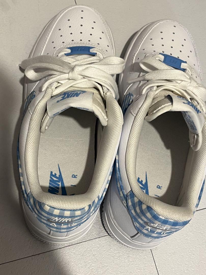 NIKE AIR ギンガムチェックブルー スニーカー