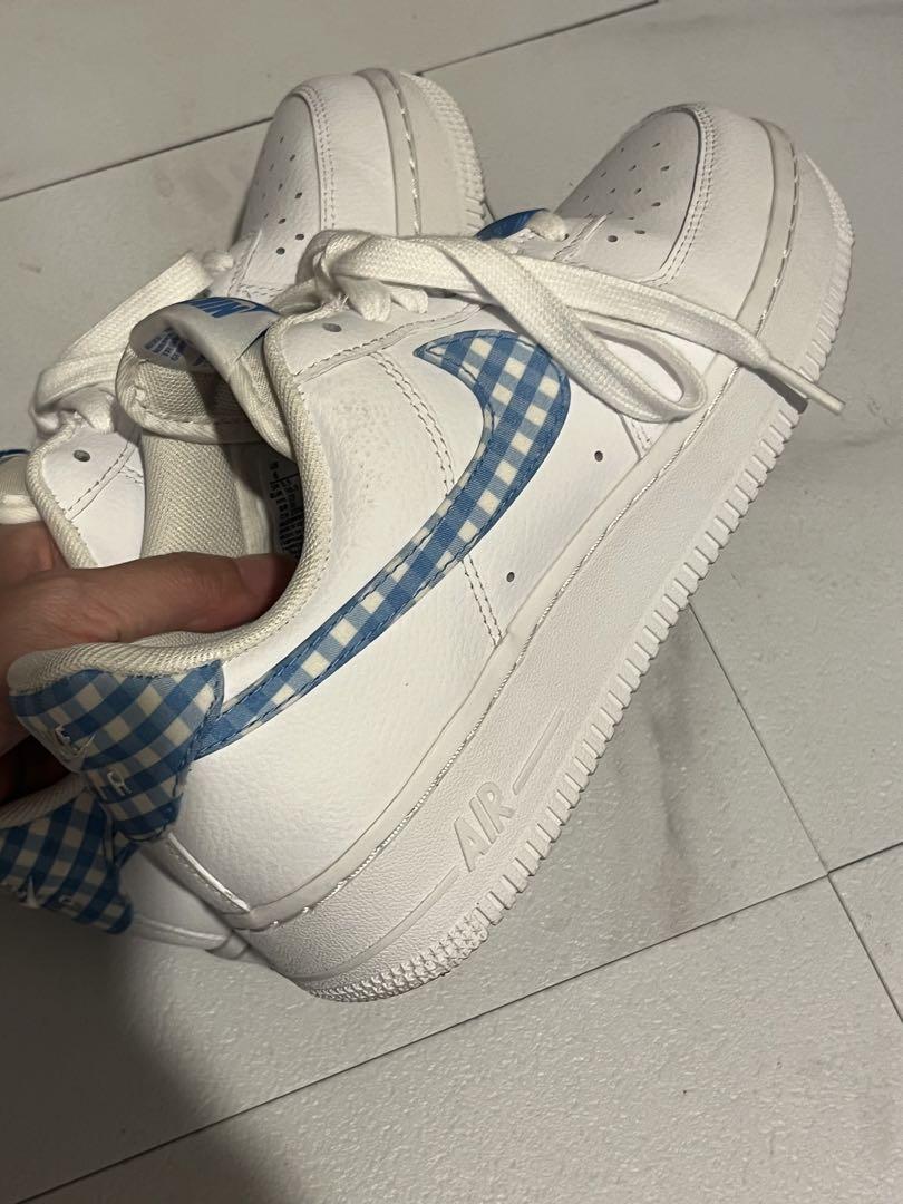 NIKE AIR ギンガムチェックブルー スニーカー
