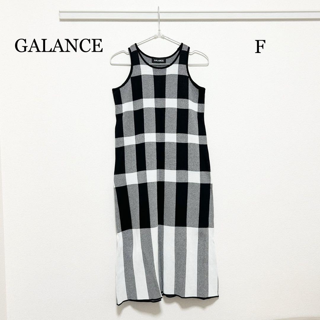 0055 GALANCE ノースリーブひざ丈ワンピース FREEサイズ