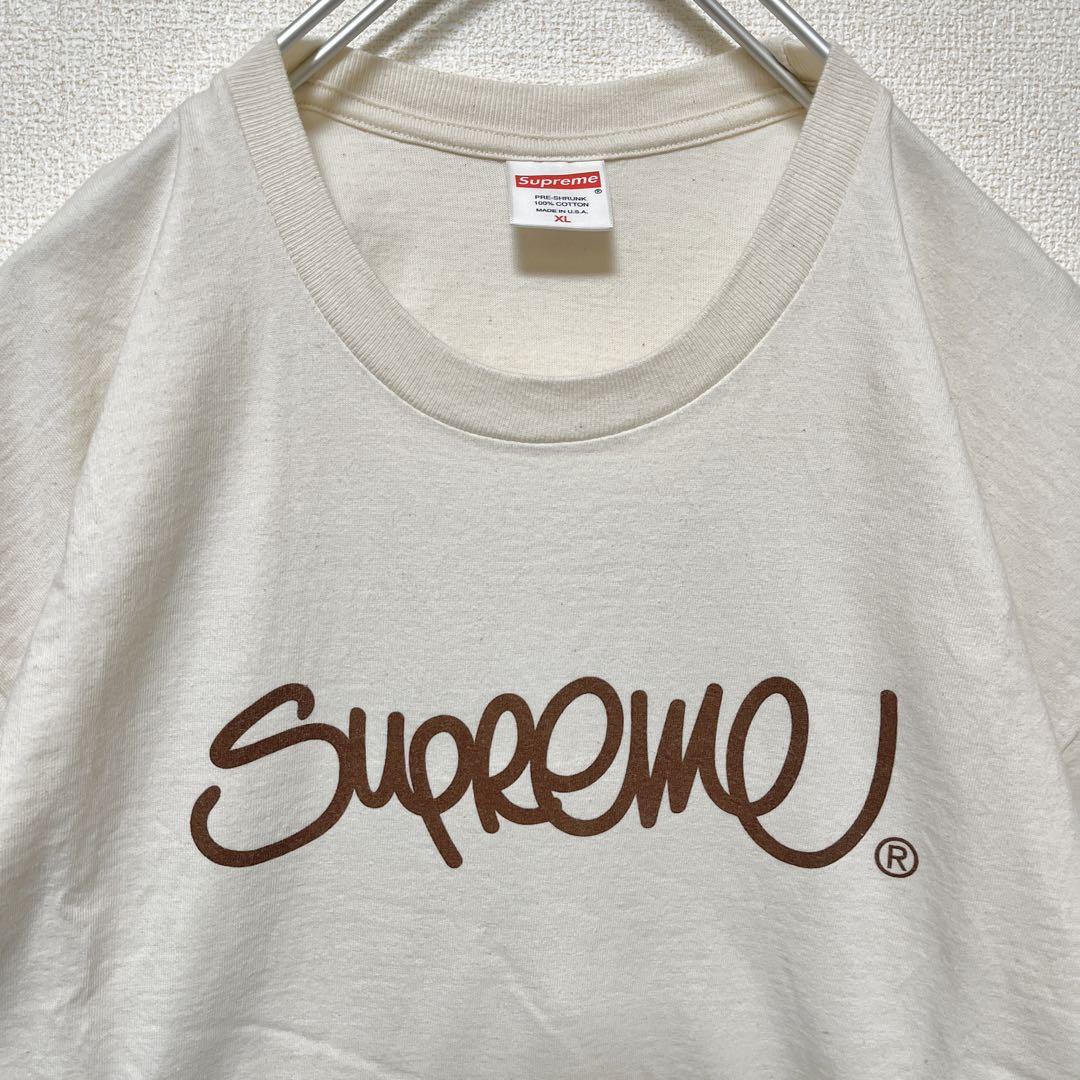 Supreme Handstyle Tee ハンドスティル半袖Tシャツ ベージュ