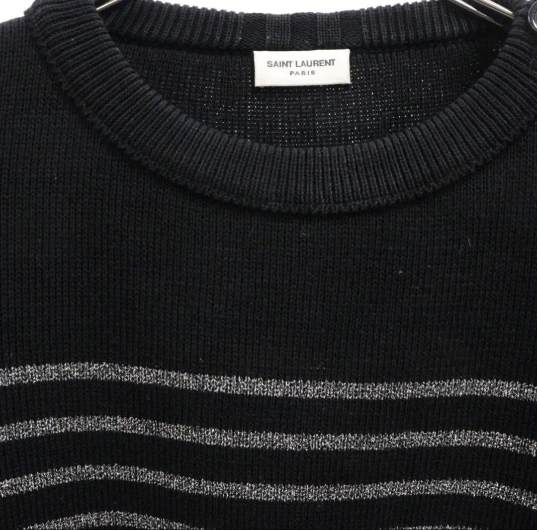 【最終値下】サンローランパリ19AW ラメ ボーダー クルーネック セーター