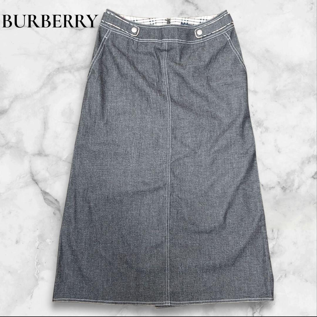 大きめ BURBERRY LONDON 銀ボタン ロングスカート 42 - メルカリ