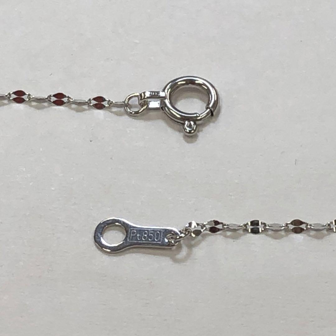 Pt850 プラチナ 40cm ペタルチェーンネックレス シンプル レディース