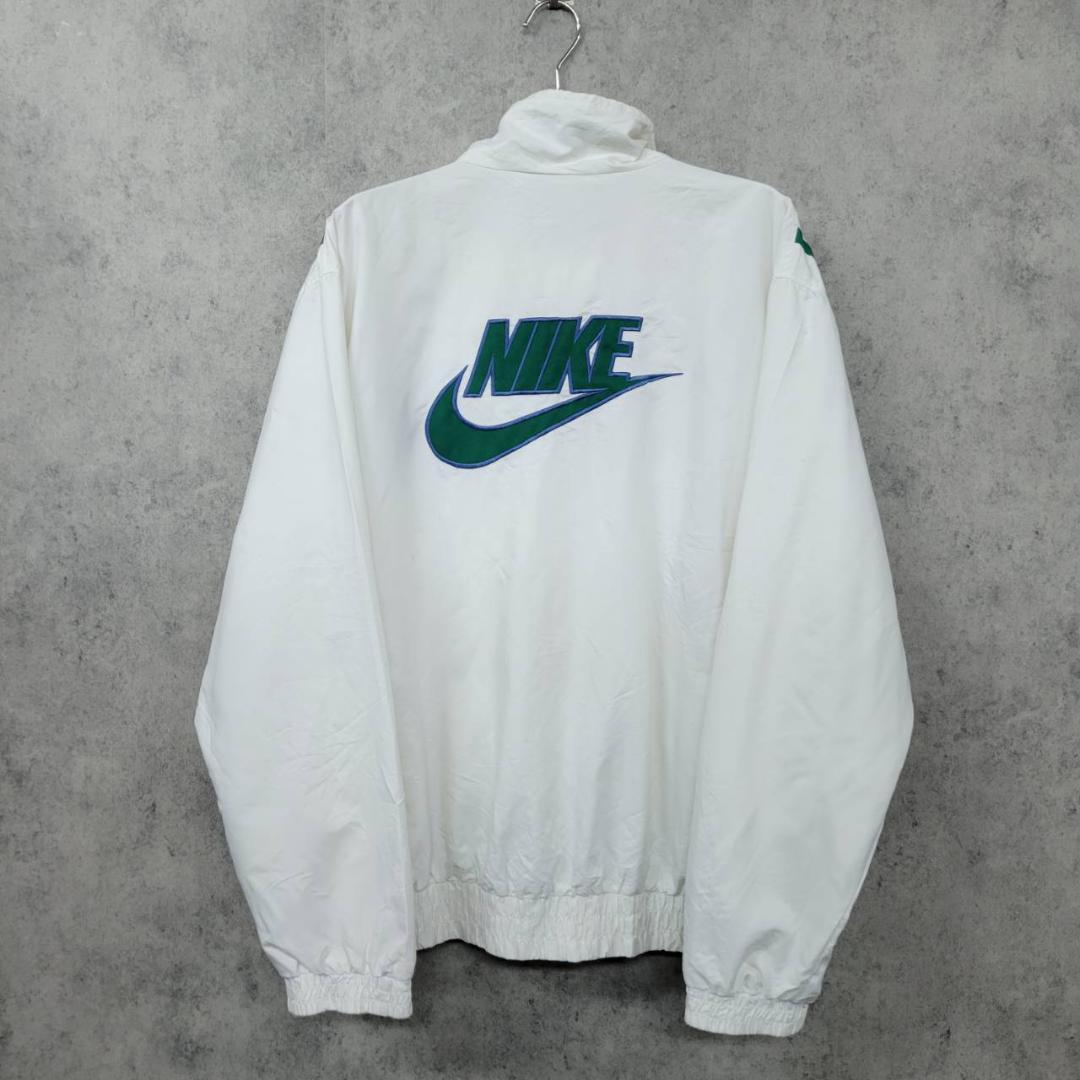 古着 90s ナイキ NIKE 希少 ナイロンジャケット ホワイト トリコカラー