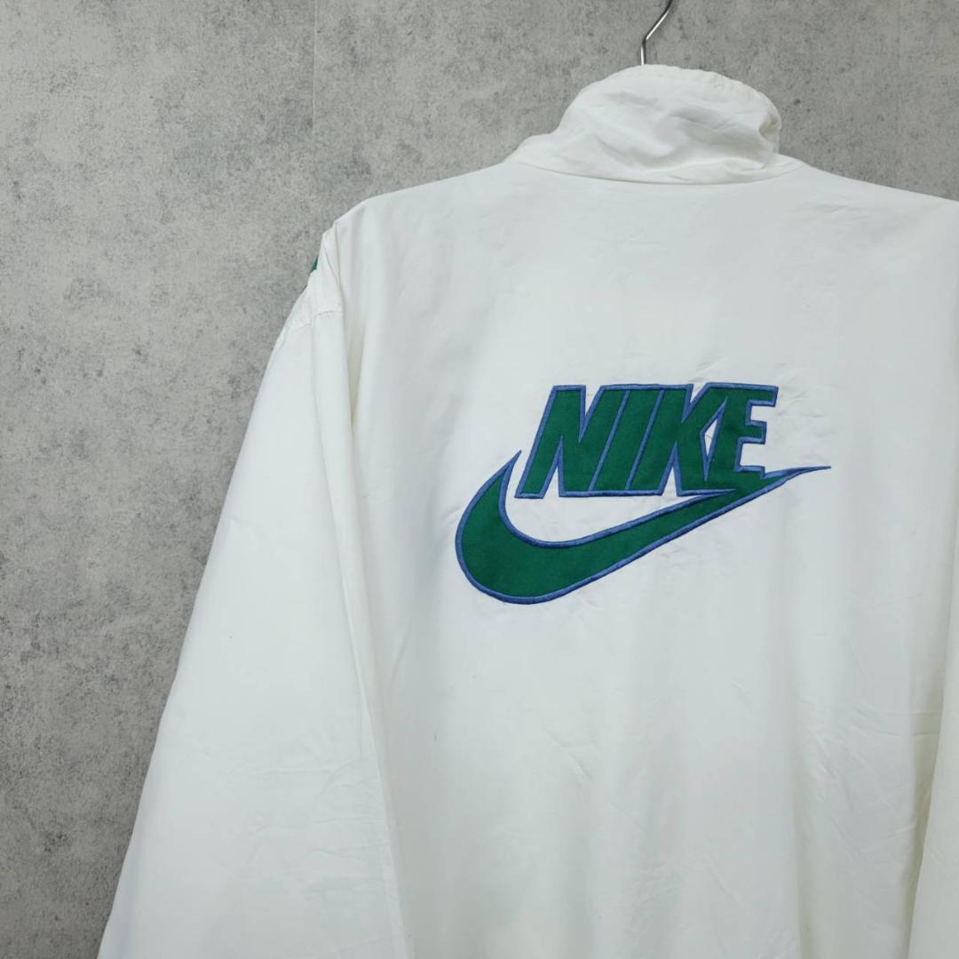古着 90s ナイキ NIKE 希少 ナイロンジャケット ホワイト トリコカラー