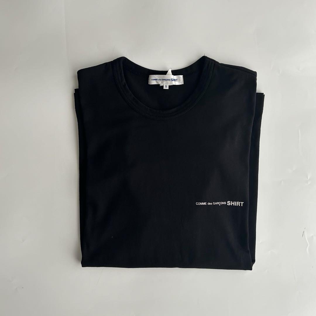 【22ss】コムデギャルソンシャツ Logo L/S T-Shirt ブラックM