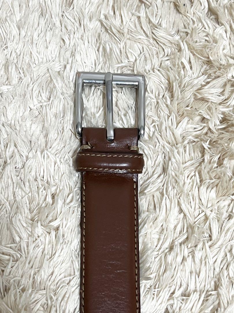 良品 POLO RALPH LAUREN 34/85 レザーベルト ブラウン