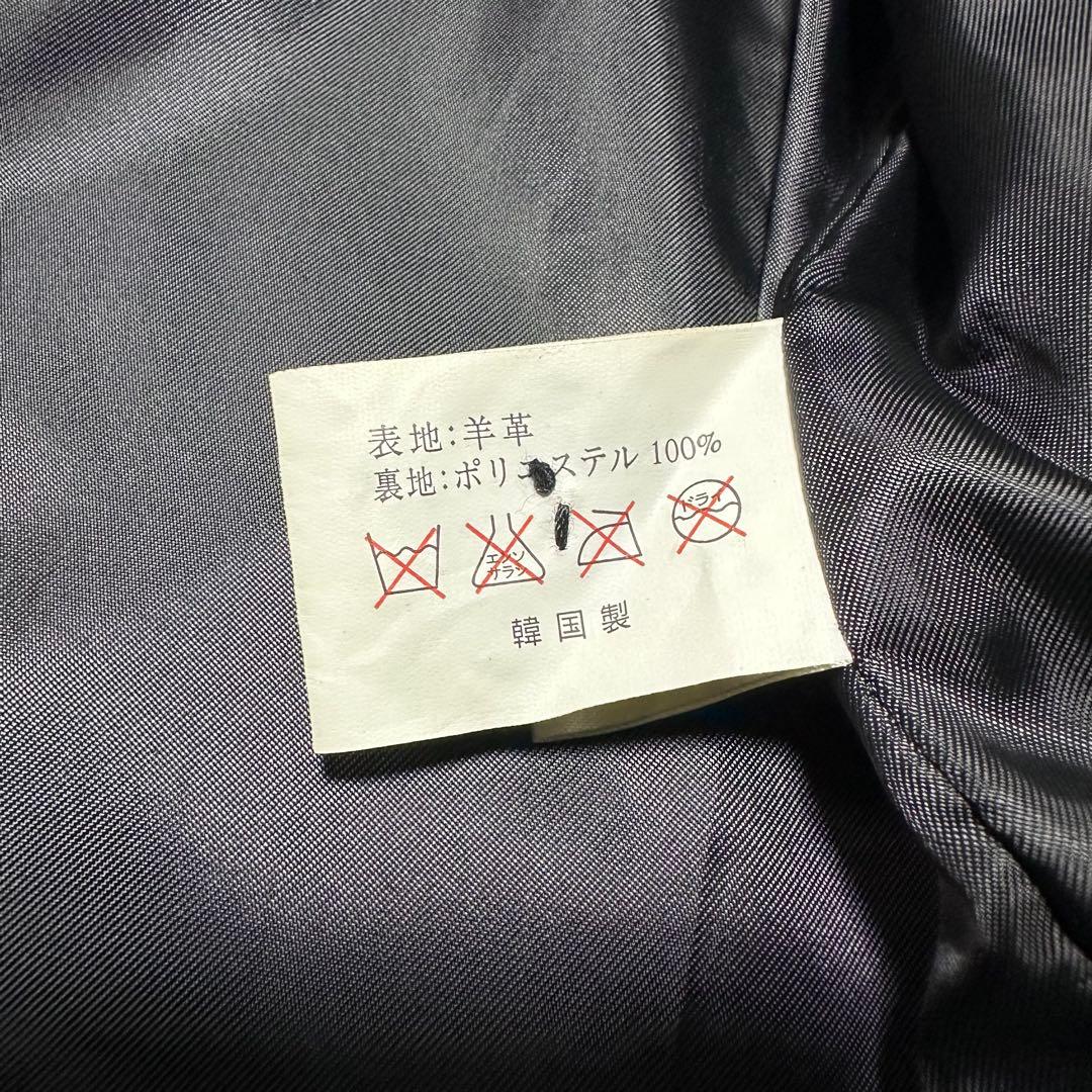 美品　使用感少なめ　レザーカーコート　イタリア製レザー　羊革　ラムレザー　黒　L