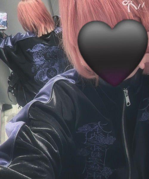 REFLEM レフレム ドラゴン刺繍ベロアスカジャン ブラック×パープル 黒紫