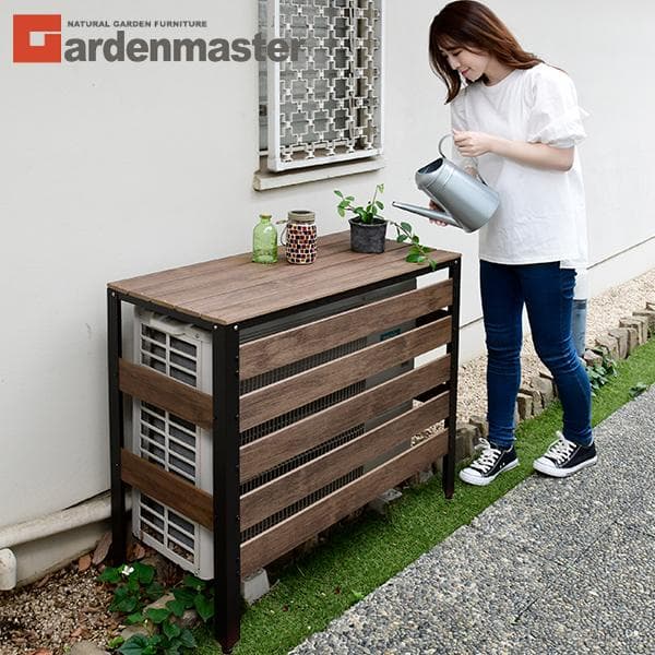 4年保証』 【アウトレット】木目調エアコン室外機カバーDBR 室外機収納