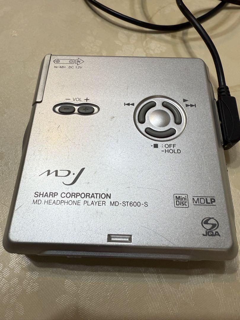 SHARP MDプレーヤー MD-ST600 動作品 リモコン 乾電池ケース付き - メルカリ