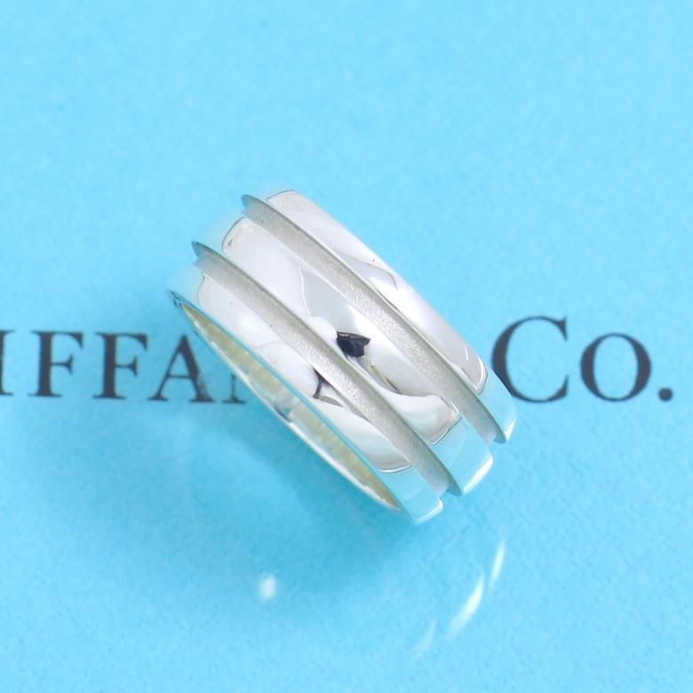 ティファニー　TIFFANY　14号　グルーブド　ダブル　リング　良品 ティファニー TIFFANY 14号 グルーブド ダブル リング 良品