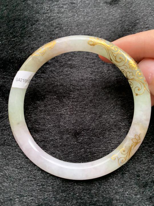 値下げ✨新品✨本翡翠製 バングル 　白翡翠 #53✨おすすめ A貨 ミャンマー產 値下げ✨新品✨本翡翠製 バングル 白翡翠 #53✨おすすめ A貨