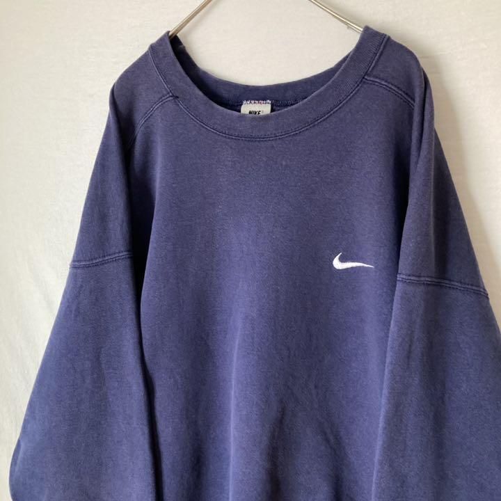 感謝価格】 NIKE ナイキ スウェット 銀タグ XXLサイズ USA製 刺繍 終売品 【入手困難】90's 銀タグ ネイビー プルオーバー スウェット NIKE スウェット