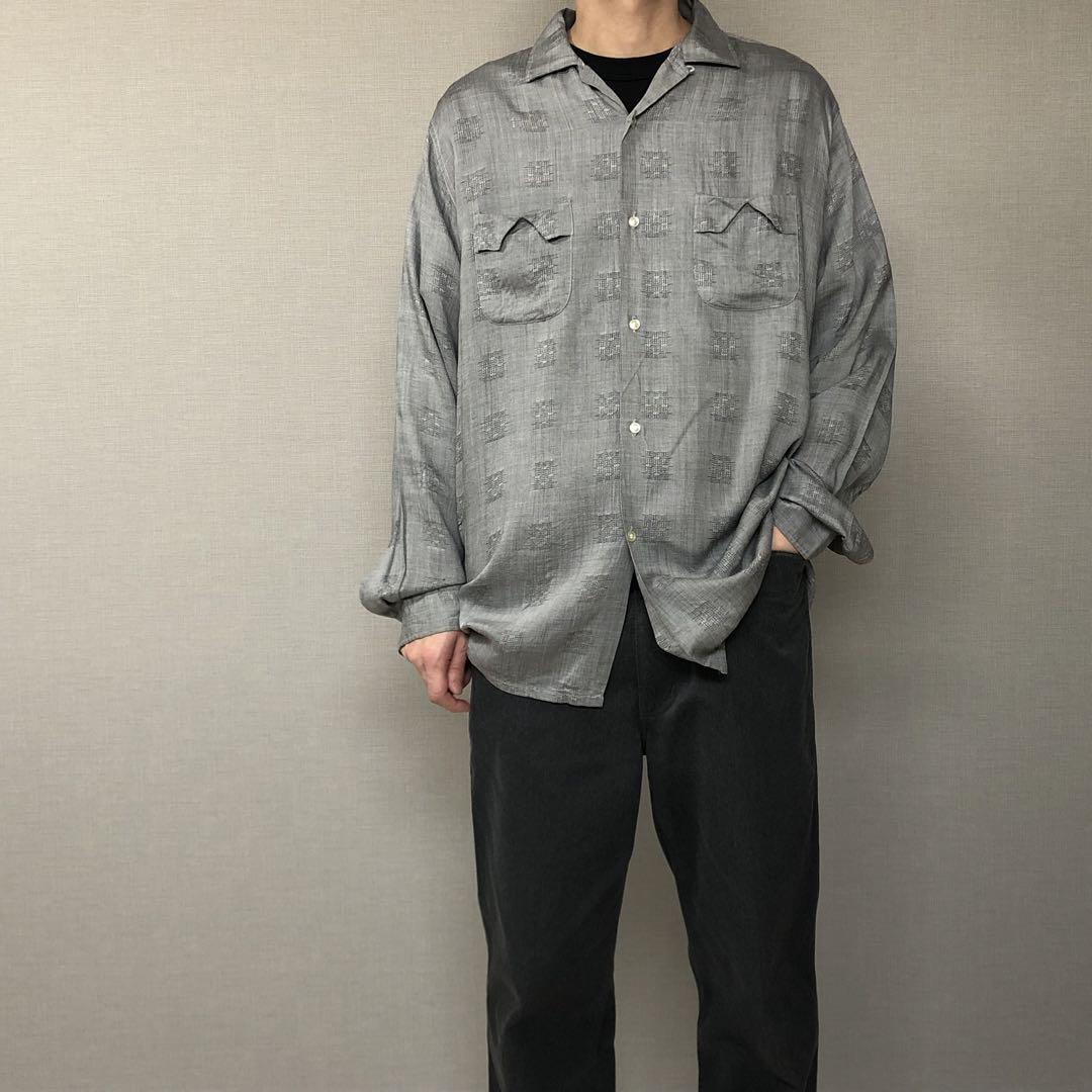 50s 60s BVD ビンテージ レーヨン シャツ 単色　Vintage