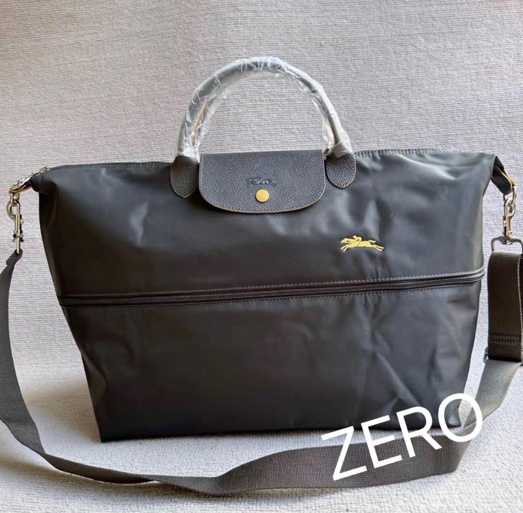 譲る ロンシャン ル プリアージュ クラブ トラベルバッグ グレーLongchamp 【大好評販売！】