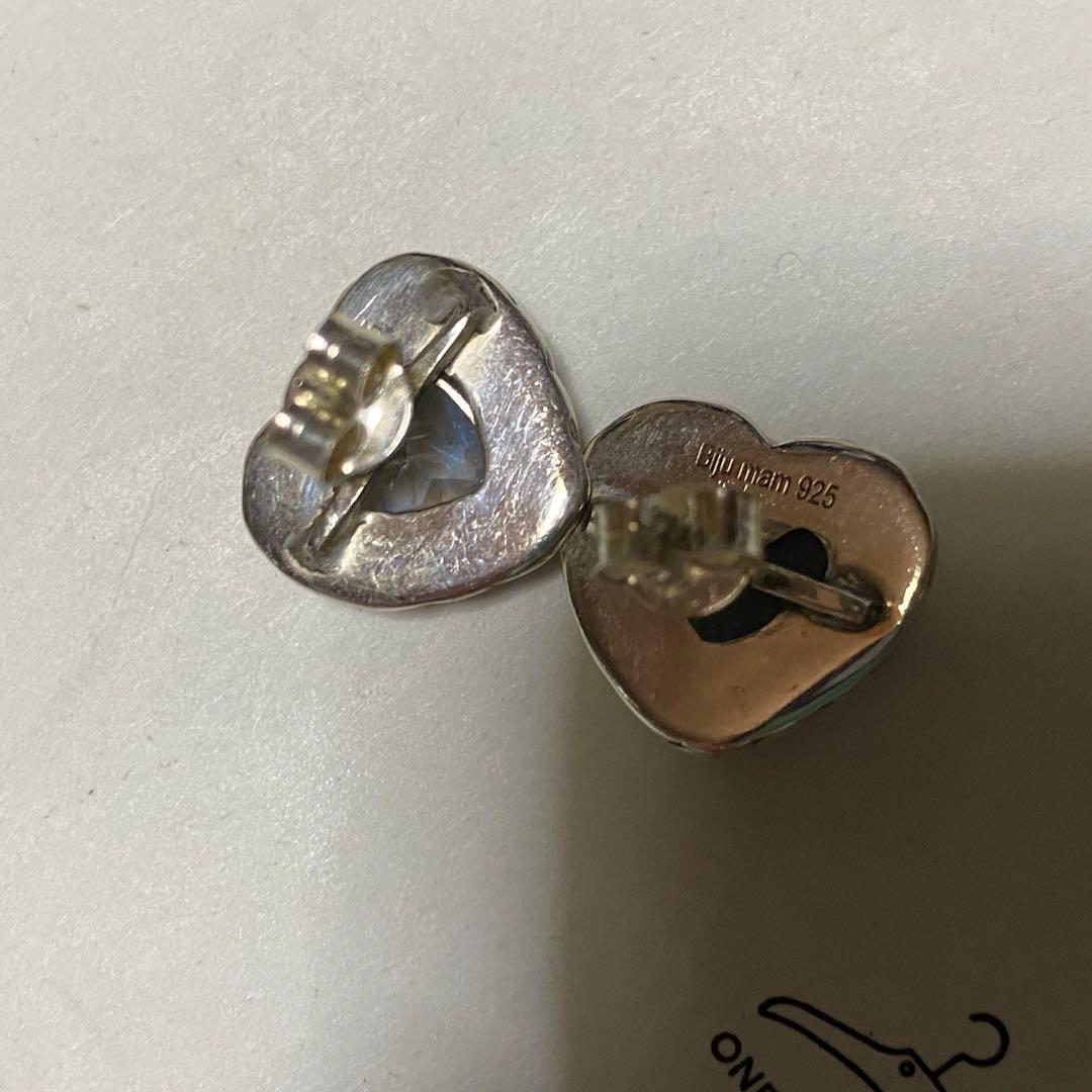 ビジュマム ピアス レインボームーンストーン ハート 天然石 ビジュマム ピアス レインボームーンストーン ハート 天然石