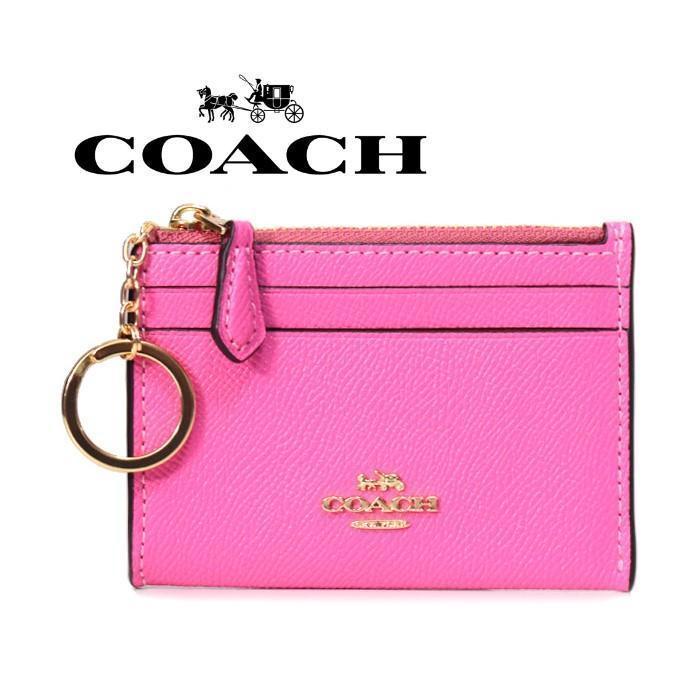 COACH コインケース 小銭入れ 財布 レザー カード入れ ピンク パスケース