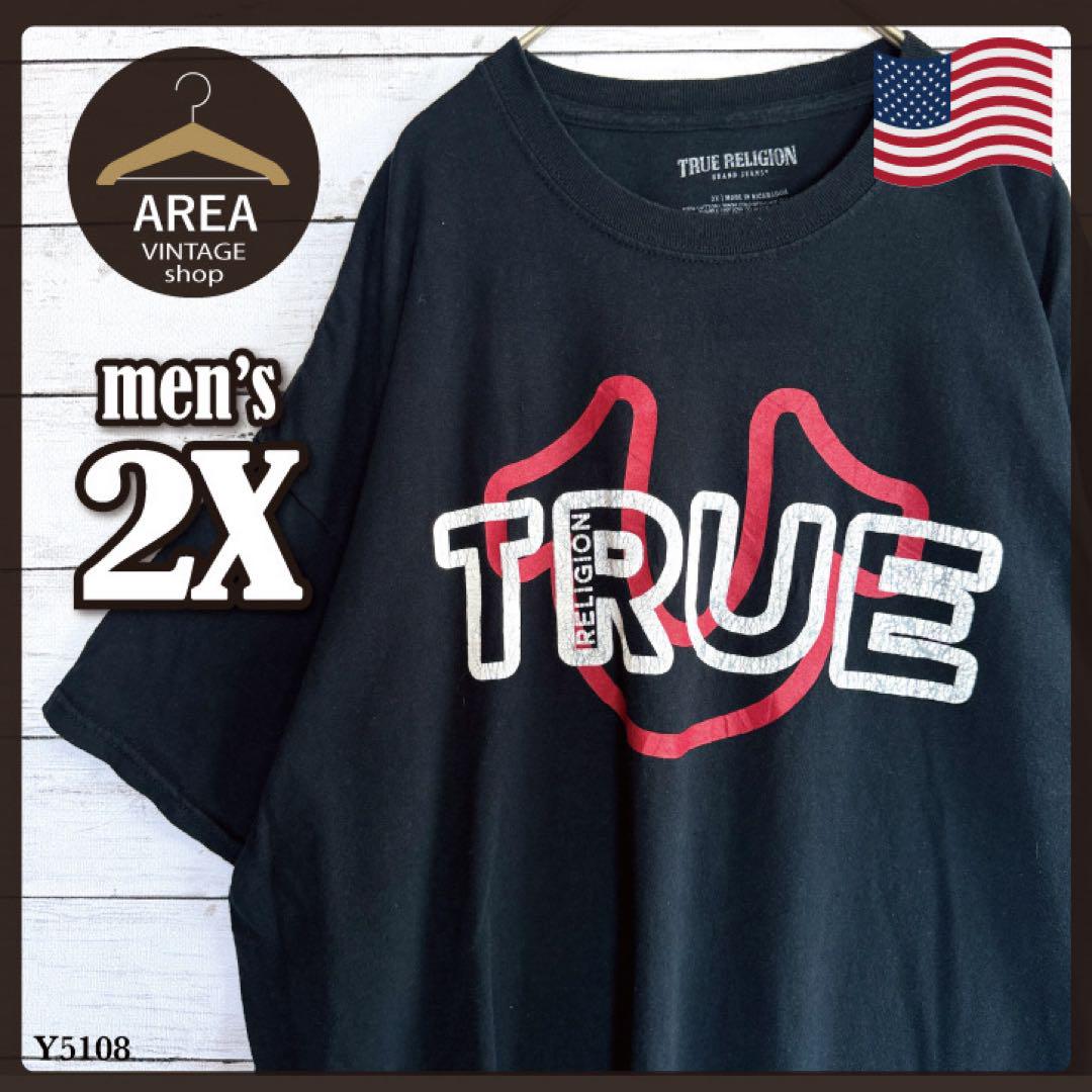 True Religion★半袖 クルーネック ロゴ トップス Tシャツ★黒★ TRUE RELIGION 黒ロゴTシャツ メンズ2XL USA製 - メルカリ