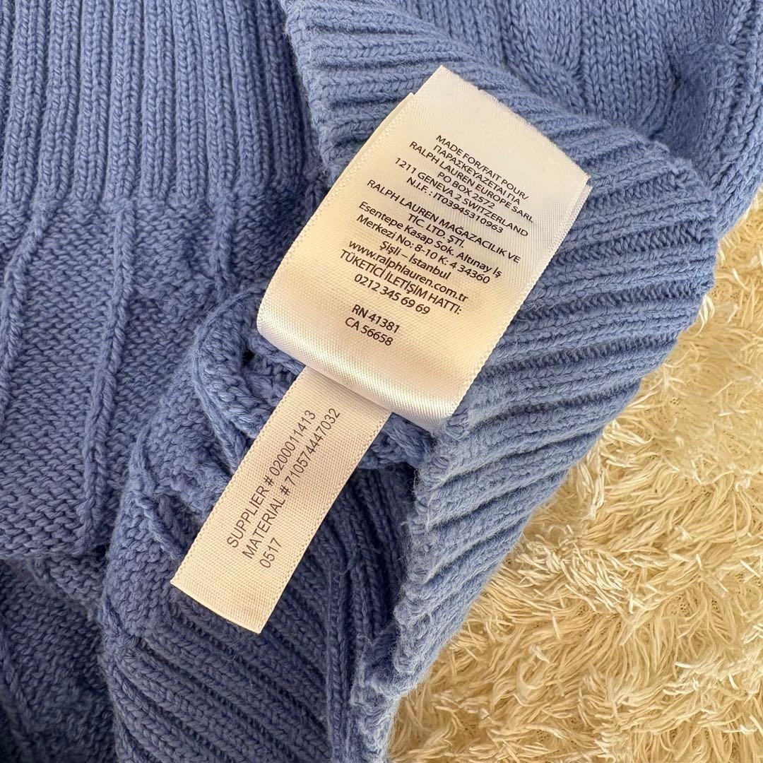 ラルフローレン ケーブルニットセーター M水色 ブルー ポ オーバーサイズ ラルフローレン ケーブルニットセーター M水色 ブルー ポ オーバーサイズ