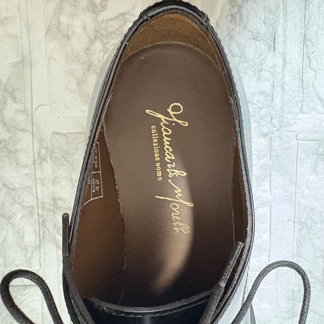 【極美品】ジャンカルロモレリ ストレートチップ 革靴 黒 26.5-27㎝
