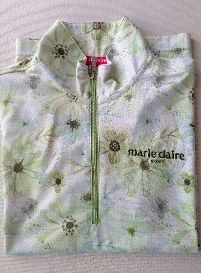 marie claire 花柄 ジップアップシャツ L marie claire 水色花柄 ジップアップシャツ L - メルカリ