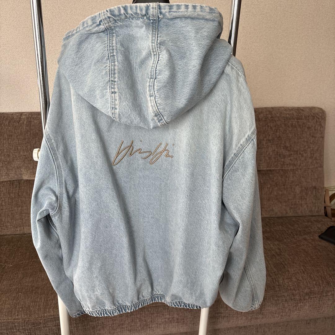 ZARA フード付きライトブルー ジャケット XL