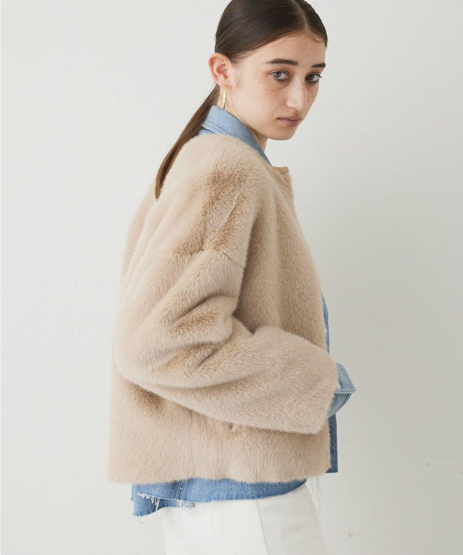 Whim Gazette【THE PAUSE】フェイクファーショートコート