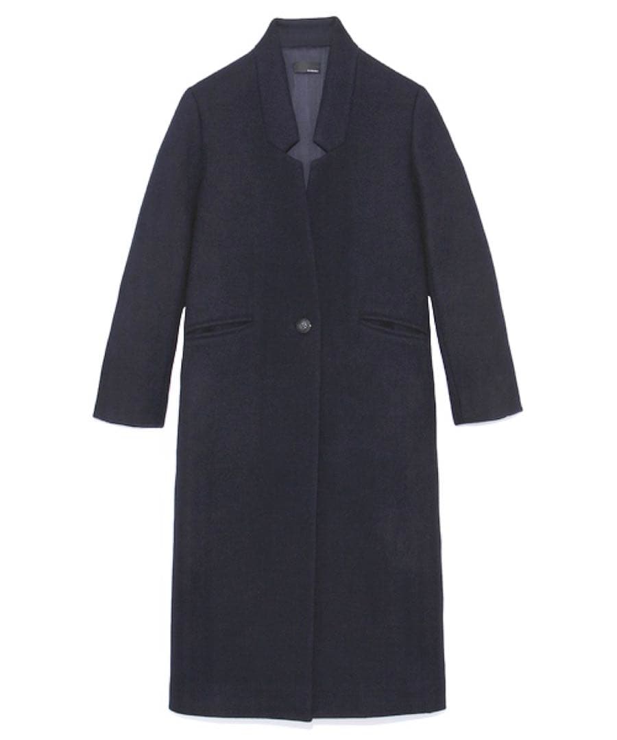 ケイシラハタ チェスターコート 紺色 ダークネイビー ロングコート ウールM・kei shirahata