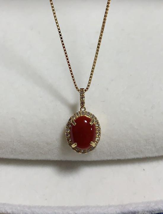 おまけ付】 ネックレス アカ紅珊瑚、スーパー牛血紅 18k ネックレス 選べるサイズ展開 ネックレス 18k アカ紅珊瑚、スーパー牛血紅 ネックレス