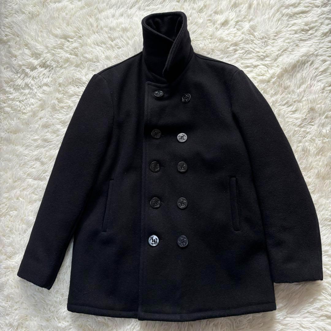 極美品/XXL SCHOTT 740N メルトンウール Pコート USA 紺
