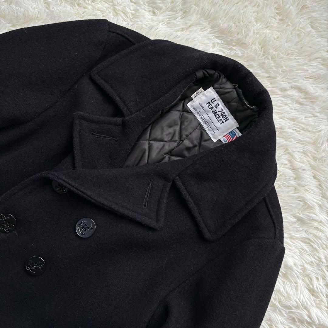 極美品/XXL SCHOTT 740N メルトンウール Pコート USA 紺