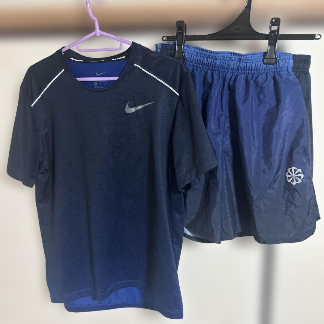 NIKE ナイキ ネイビー Tシャツ ハーフパンツ上下セット 風車ロゴ入り