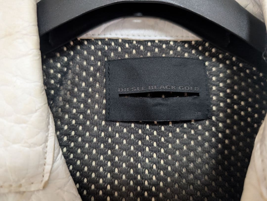 DIESEL BLACK GOLD ホワイト ダブルライダースジャケット DIESEL BLACK GOLD ホワイト ダブルライダースジャケット