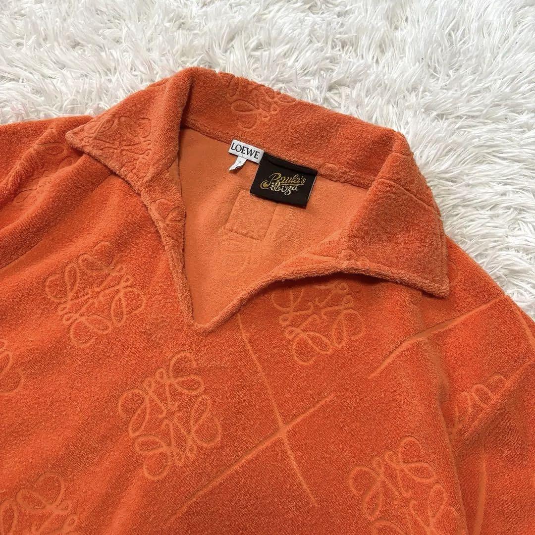 ロエベ 23SS パウラズイビザ Tシャツ S L相当 アナグラム柄 オレンジ