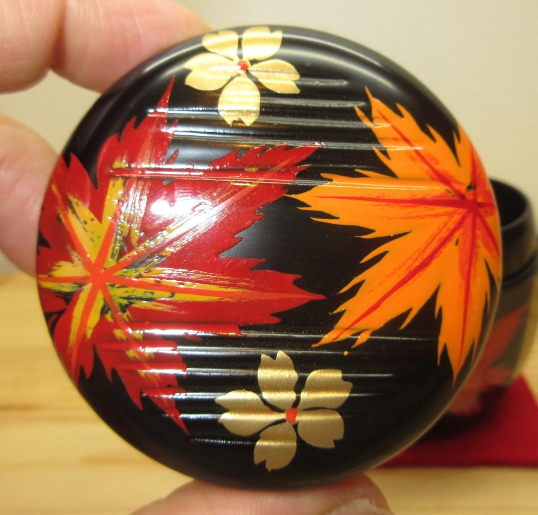 送料込【逢絢亭・新品】茶道具 中棗 雲錦蒔絵 真塗 木製 職人協賛シリーズ 紙箱